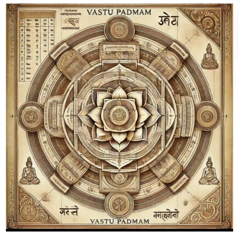 Sacred Vastu Yantra for Protection and Financial Prosperity - Padmam Mandala